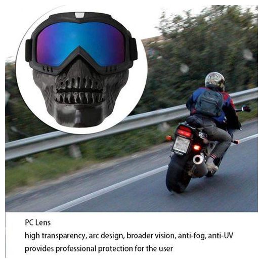 Generic Masque De Casque De Moto Squelette, Rétro Harley Cycling Mirror-Racing-Disassembly-Sunglasses - image 2