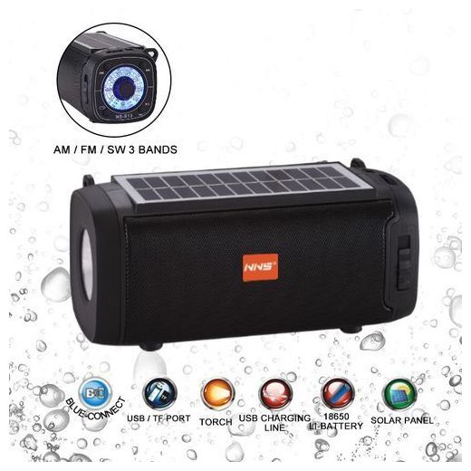 Generic Enceinte stéréo portable sans fil Bluetooth avec sortie solaire, HI-FI et torche - image 2