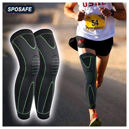 Generic Genouillère longue élastique avec Compression, 1 pièce, de protection pour le sport, le basket-ball - image 2