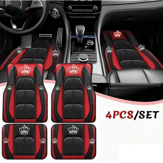 Generic Jeu complet de 4 tapis de sol de voiture antidérapants, en polyester lavable, confort toutes saisons, tapis de voiture universels antidérapants