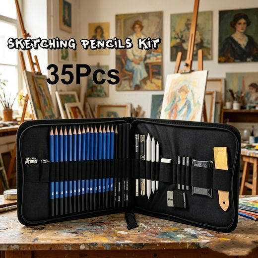 Generic Ensemble de 35 pièces de dessin et croquis professionnel pour artistes