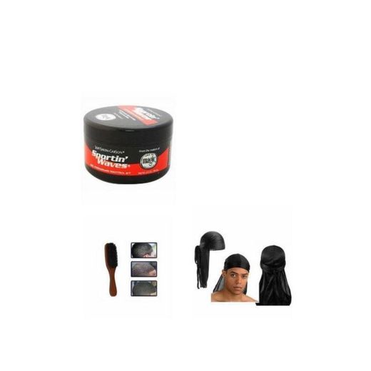 Kit Ensemble - pommade wave+ brosse wave+ Durag Respirant 360 Noi