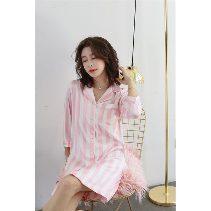 Generic July S Song Vetements De Nuit Pour Femme Robe Rayee Tache