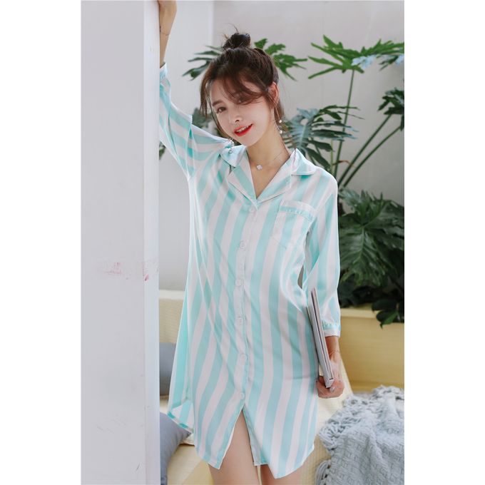 Generic July S Song Vetements De Nuit Pour Femme Robe Rayee Tache