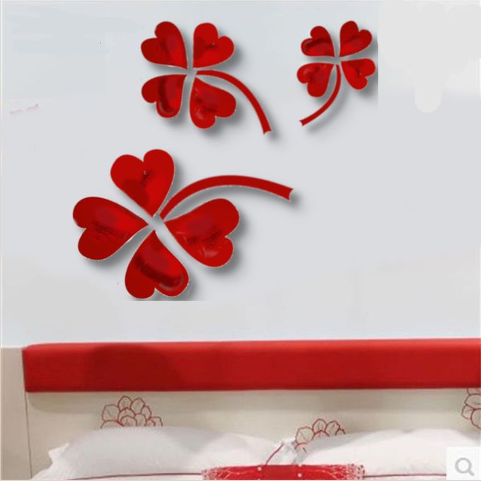 White Label Sticker - Autocollant 3d - Fleurs - Rouge 100 × 80 cm