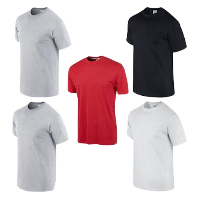 Generic Pack 5 T Shirts Homme Coton Col Rond Manches Courtes