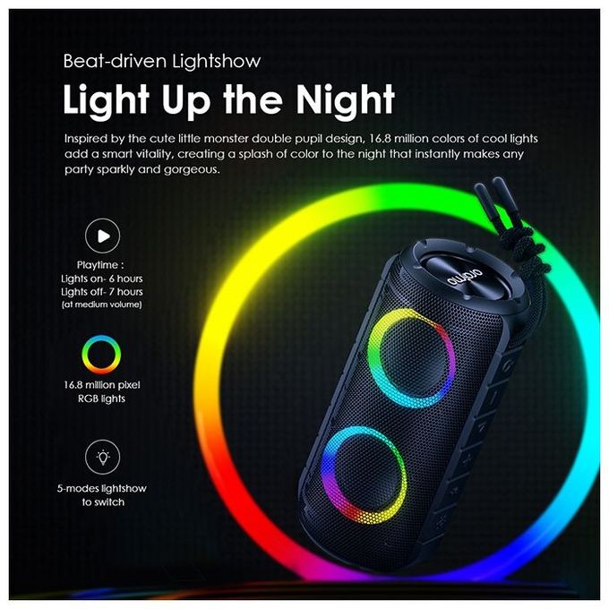 oraimo Rover RGB Lights Bluetooth 5.3 Haut-parleur Sans Fil Portable IPX5