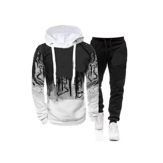 Generic Ensemble jogging homme sweat à capuche-Noir à prix pas