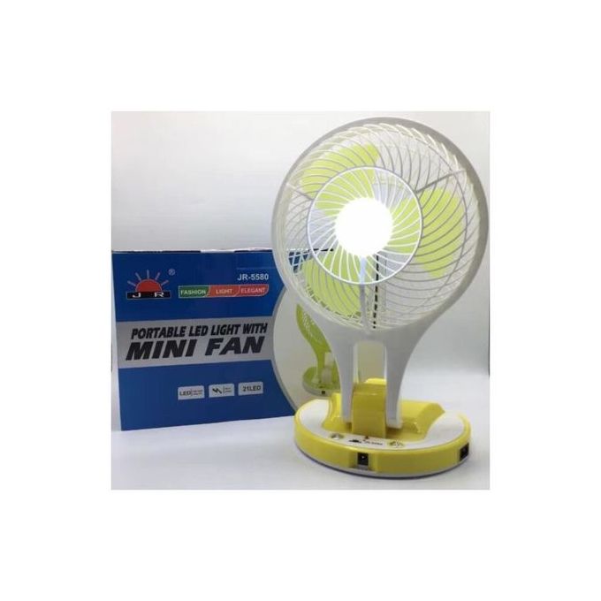 Mini Ventilateur Rechargeable Avec Lumière et deux vitesses