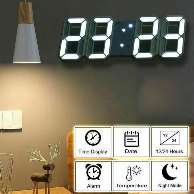 Réveil LED 3D 115 Couleurs Alarme Thermomètre Noir