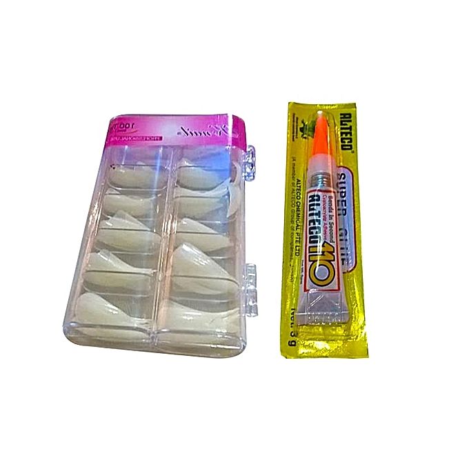 Boite De Faux Ongles Colle 100 Pièces