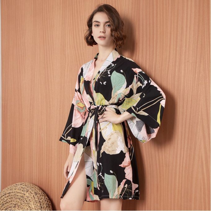 Generic 2020 Nouvelle Lingerie Sexy Coton Kimono Robe Peignoir