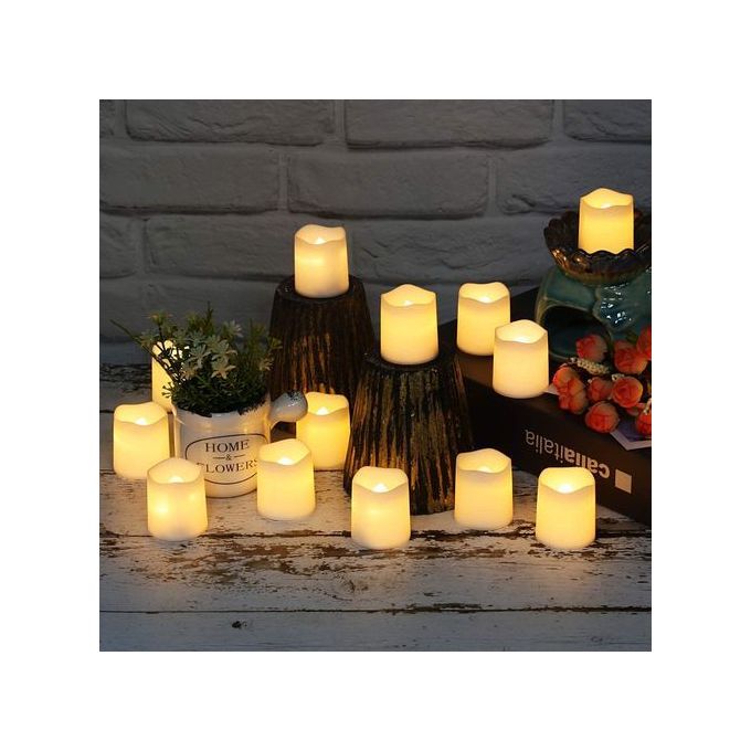 Bougies Led noires/blanches avec flamme vacillante, sans flamme, à piles,  pour décor de tombe d'halloween, bougies d'église Votive, 1 pièce -  AliExpress
