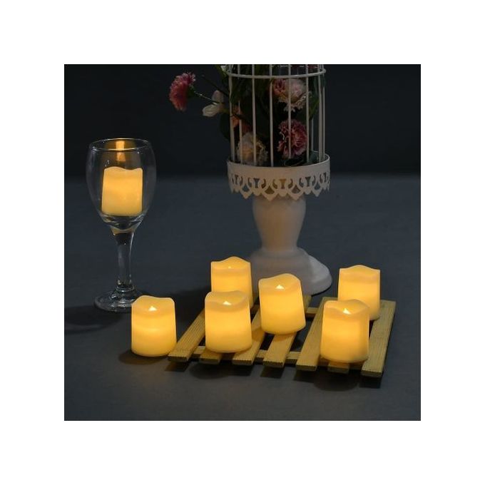 24 PCS LED sans flamme vacillante bougies chauffe-plat bougie votive à  piles/électrique scintillement LED bougies chauffe-plat en vrac fausses  bougies pour Halloween Noël décorations de fête de mariage etc. (blanc  chaud)