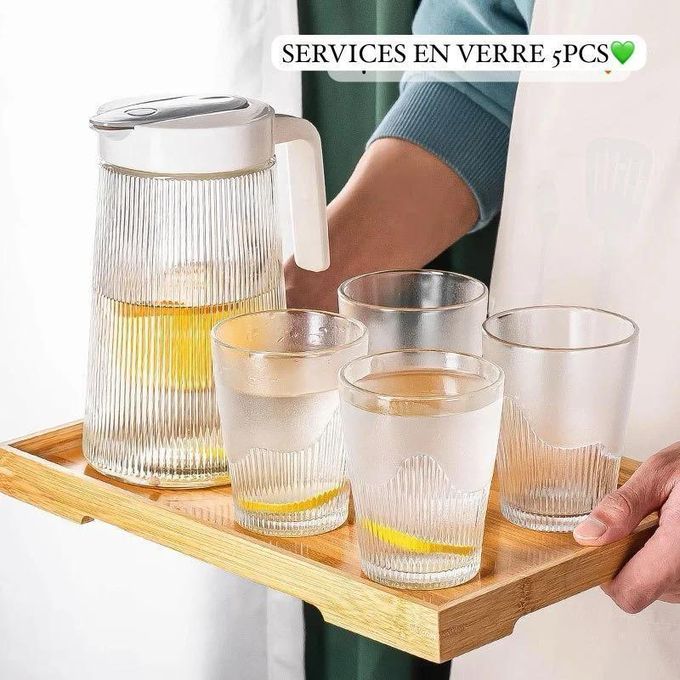 product_image_name-Generic- Ensemble 5 pièces Carafe+ 4 verres pour boisson ou eau-1