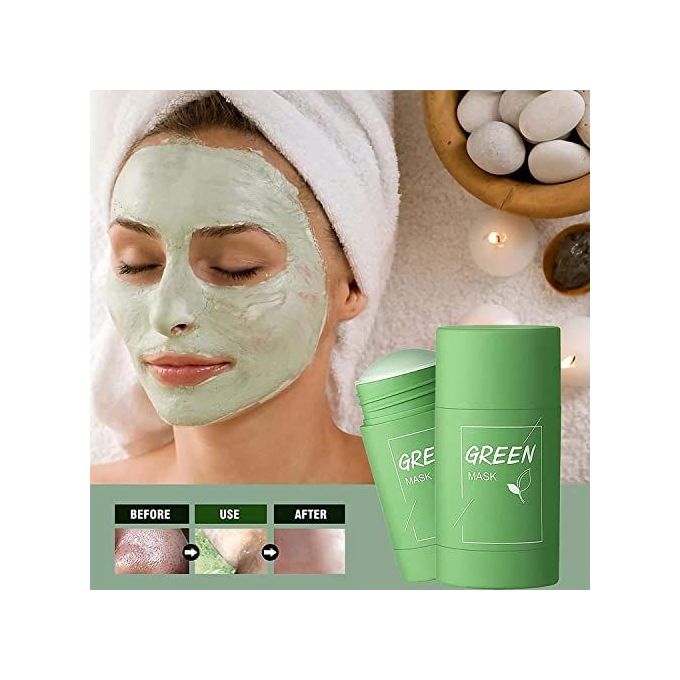 Green Masque à Largile Purifiant Au Thé Vert Bâton Contrôle De Lhuile Anti Acné Aubergine 0898