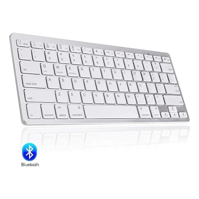 Clavier sans fil QWERTY blanc pour ordinateur portable