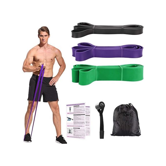 CAC SENEGAL  Ensemble Bande Élasxtique Résistance Bande Fitness Set Sport  Kit Tension Bandes d'exercise pour Musculation Pilates Yoga Gym