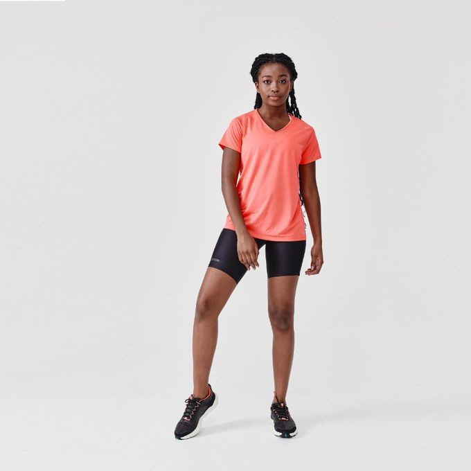 T-shirt manches courtes running respirant femme - Dry corail pour les clubs  et collectivités