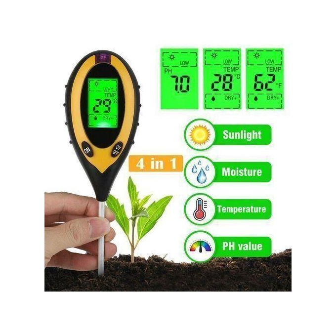 Testeur De Sol Numérique 4 En 1 - PH, Humidité, Température, Lumière - Écran LCD Rétroéclairé Pour Jardinage - 9