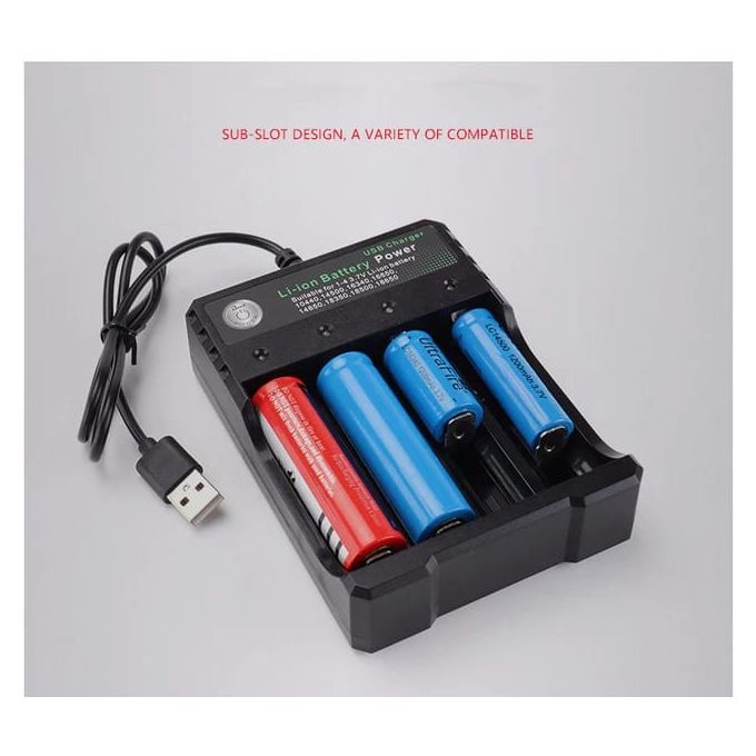 Piles rechargeables AA 3000mAh - 4 pièces + chargeur marque privée  inkmedia®