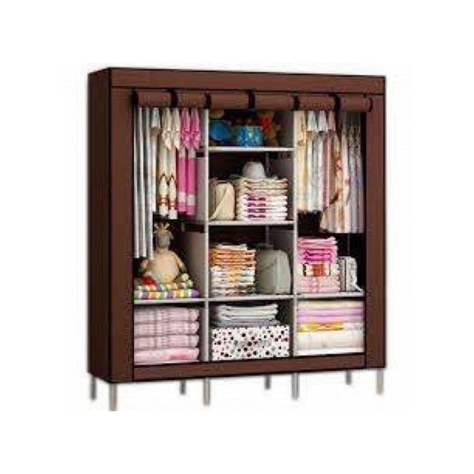 Generic Armoire Penderie En Tissu 3 Battants Marron 130 45 175