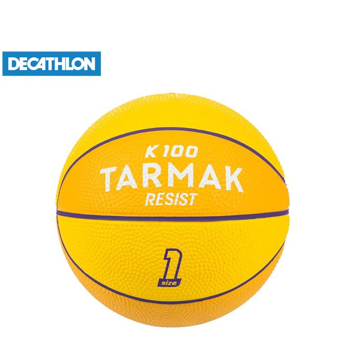 TARMAK Mini Ballon De Basketball Enfant Mini B Taille 1. Jusqu'à 4 Ans.  Jaune Violet - Prix pas cher