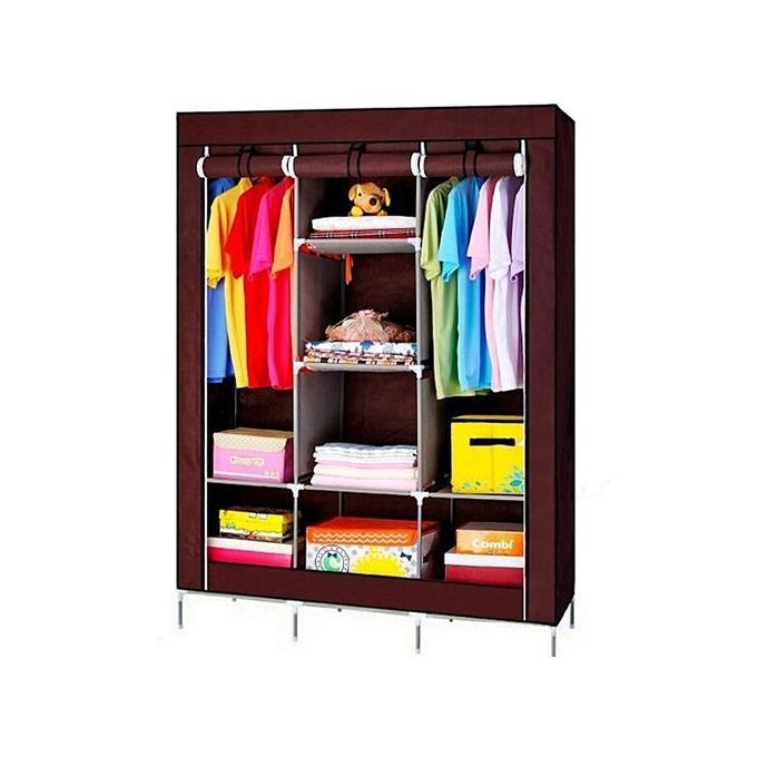 Generic Armoire Penderie 3 Battants 130 X 45 X 175 Cm Rouge