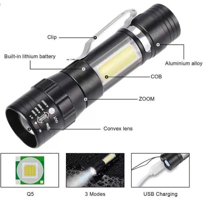 LAMPE TORCHE MILITAIRE Poche LED Rechargeable Sécurité Police ULTRA  PUISSANTE EUR 38,23 - PicClick FR