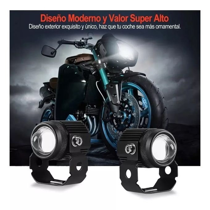2pcs 12V 6 Led Moto Imperméable à l'eau Phare auxiliaire Moto Led Spotlight  Lampe Auxiliaire Phare Moto Equipements Accessoires