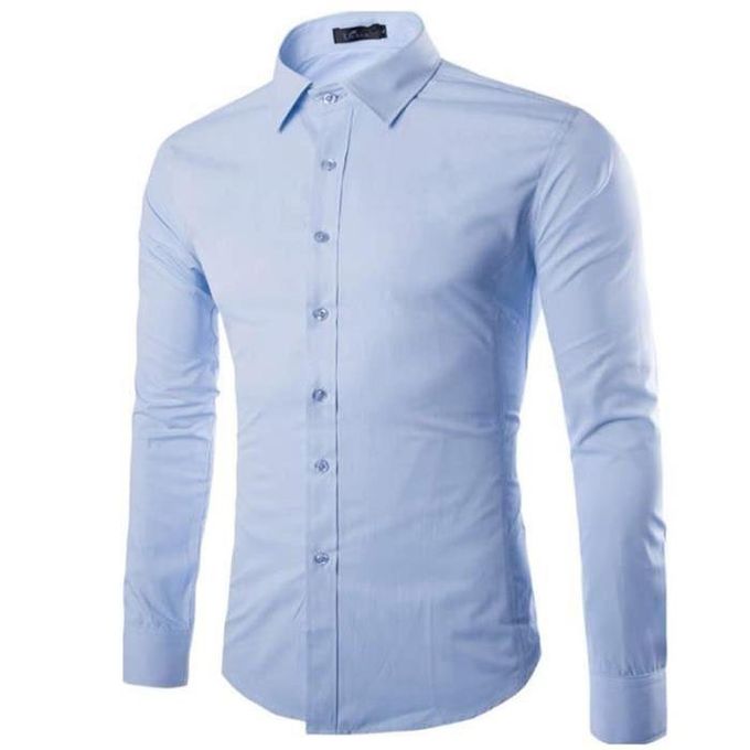 Generic Chemise Homme Slim Fit Manche Longues Bleu Ciel Prix pas cher Jumia SN