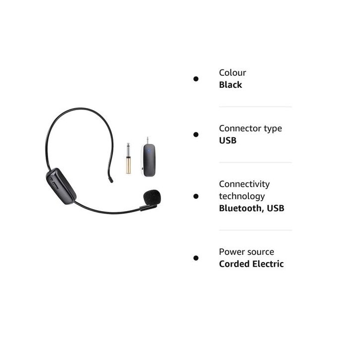 Generic Casque Microphone Sans fil Amplificateur de voix et Haut-Parleur  Ideal pour L'Enseignement - Prix pas cher