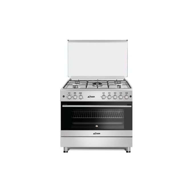 Astech Cuisinière à Gaz 5 Feux - 90X60cm - Full Option - CK92CRM - Inox