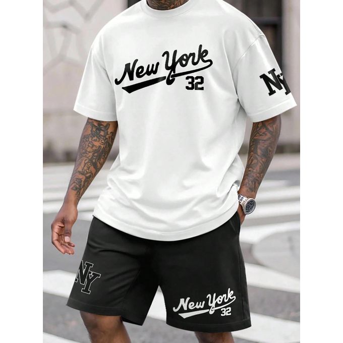 Dou-color Ensemble 2-en-1 pour hommes T-shirt à manches