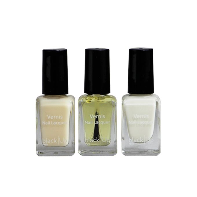 French Manucure Set De 3 Vernis à Ongles Vernis Blanc Rose Transparent