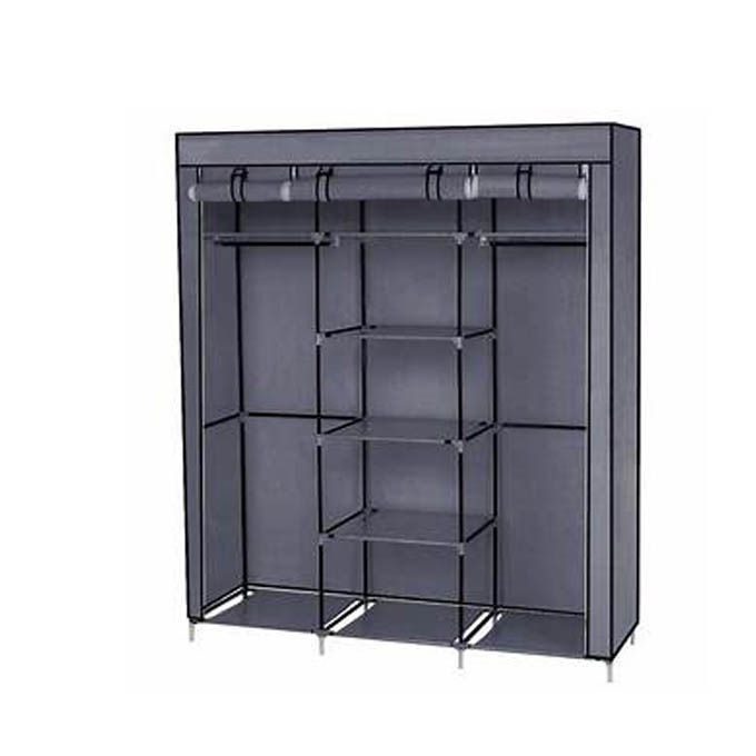 Generic Armoire Penderie 3 Battants Gris 150 X 45 X 175 Cm