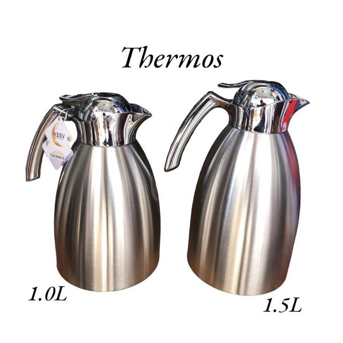 Generic Lot de 2 thermos à café isotherme à Double paroi - 1L et 1.5L -  Prix pas cher