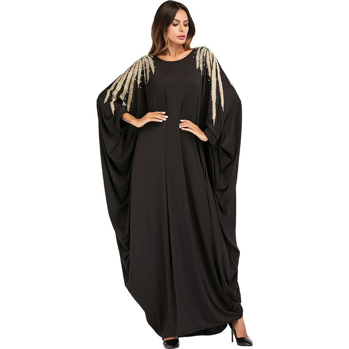 Surabaya Robe  Musulmane Abaya  Arabe Coton Noir Prix 