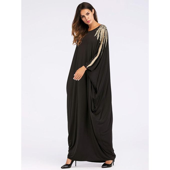 Surabaya Robe Musulmane  Abaya  Arabe Coton Noir Prix 