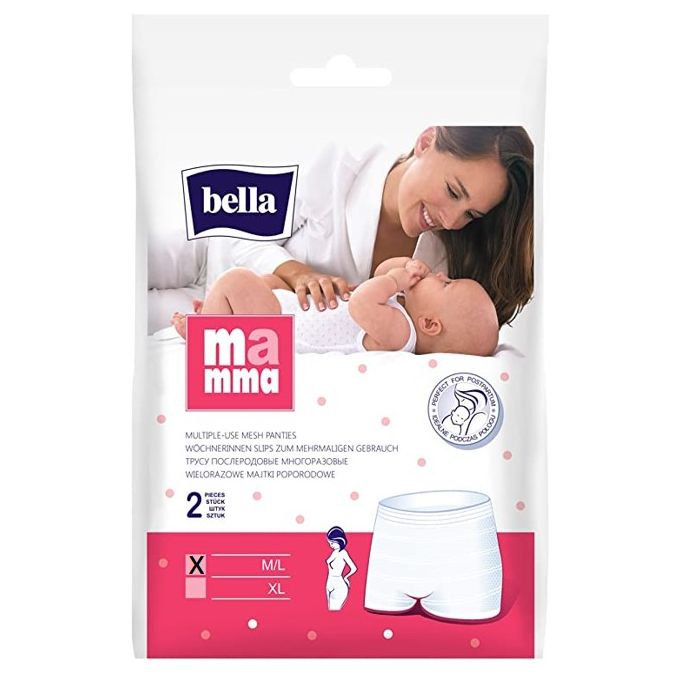 Bella Slip shorty post accouchement en filet Bella Mamma taille M/L 2pcs -  Prix pas cher