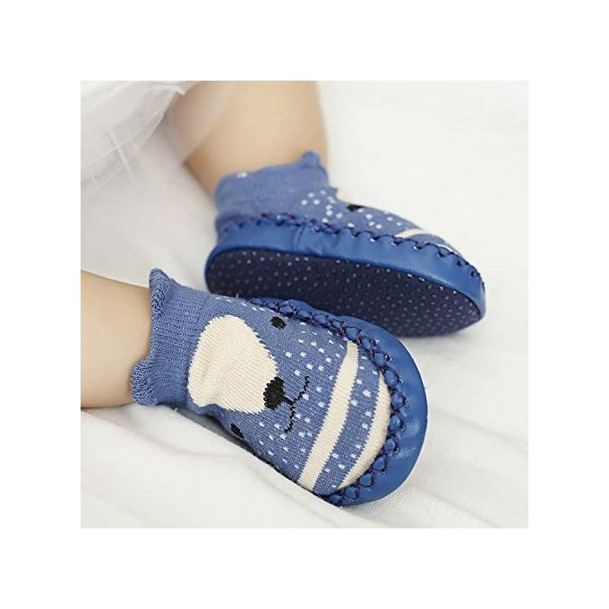 Chausson Chaussette Antidérapante Bébé Fille Mignonne Chaussettes Bebe  Nouveau-né Unisex Chaussures Premiers Pas Semelle-Bleu Bleu - Cdiscount  Chaussures