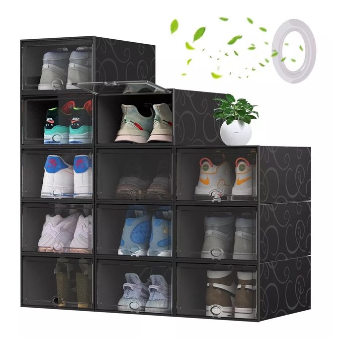 Boîte À Chaussures Empilable Transparent 12 Pcs Organisateurs De