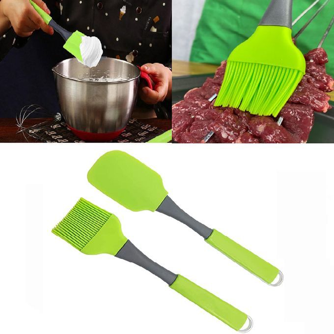 LOT DE 5 USTENSILES DE CUISINE EN SILICONE HAUTE QUALITE -PISTACHE