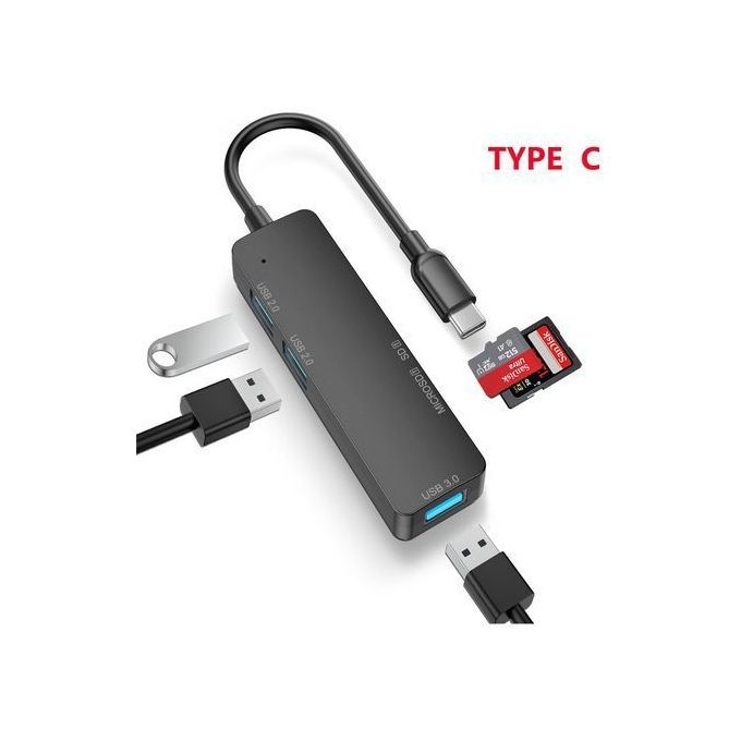 Universal HUB USB Multiports - SD / TF - 5 En 1 - Noir - Prix pas