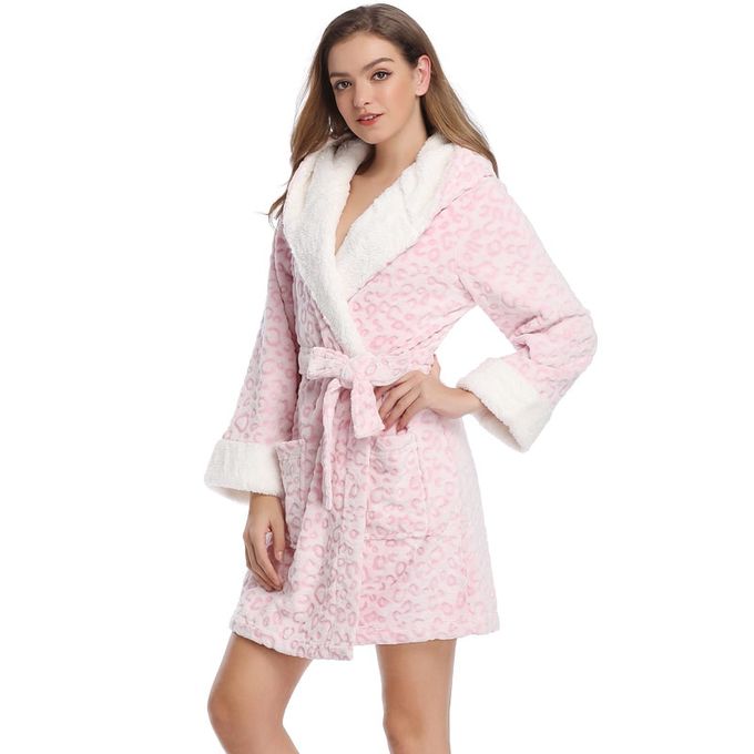 Generic Femmes Printemps Chaud Robes De Chambre Leopard Teddy