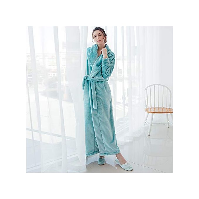 Generic Hommes Et Femmes Ultra Long Peignoir Flanelle Longueur De