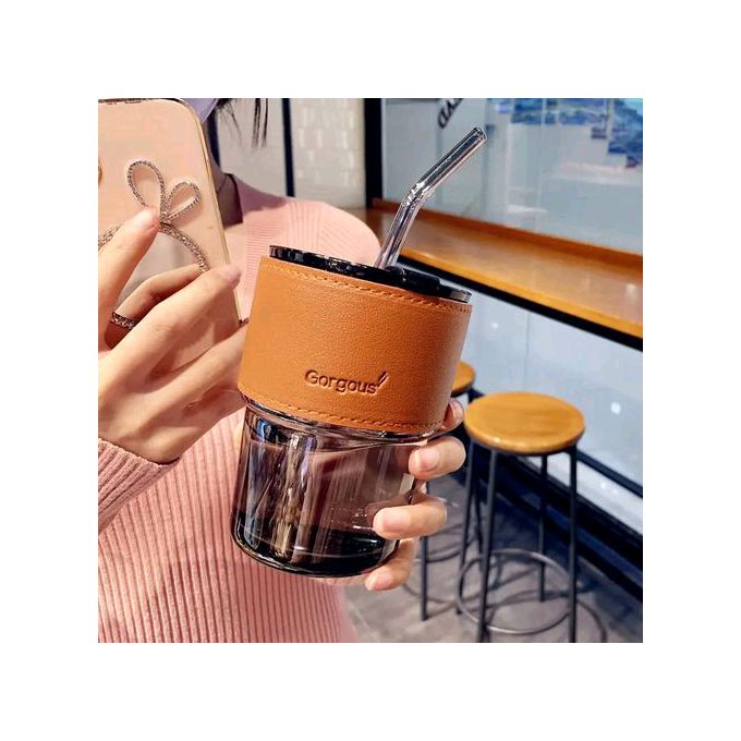 Tasse En Verre 7 Oz Avec Nœud Rose – Verre Transparent Sans Poignée – Pour Jus, Café, Cocktails – Lave-vaisselle Safe