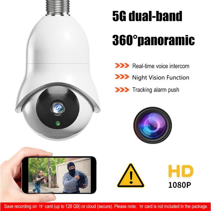 Generic 1080P 2.4G 360° Wifi Ampoule Panoramique Caméra IP Vision