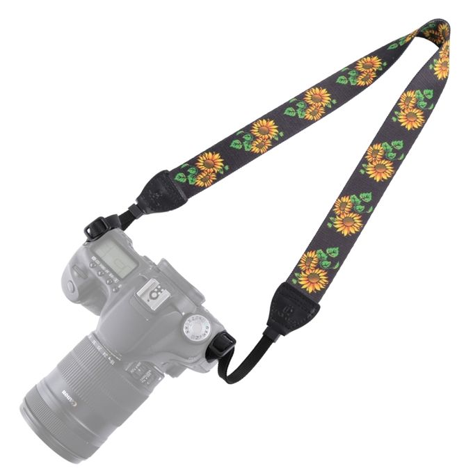 Puluz Bandouliere / sangle de cou pour appareil photo Noir Style floral Prix pas cher