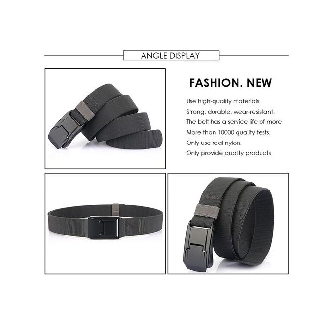 Fashion Ceinture Tactique Élastique Pour Hommes Casual Polyvalent Nylon  Outillage Ceinture En Denim -Noir - Prix pas cher